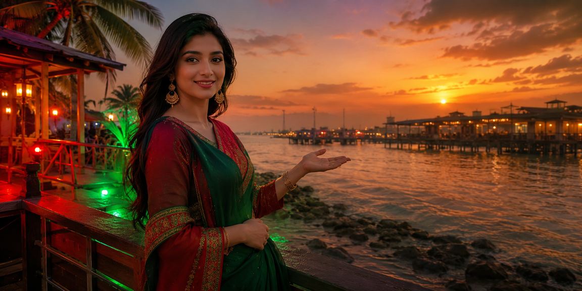 সেন্ট মার্টিনে লাল-সবুজ রঙে টস পূর্বাভাস বেটিং দৃশ্য